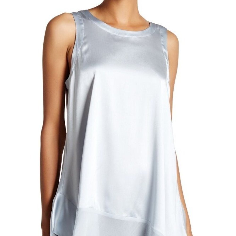 Eileen Fisher Geyser Round Neck Sleeveless Silk Blend Tunic